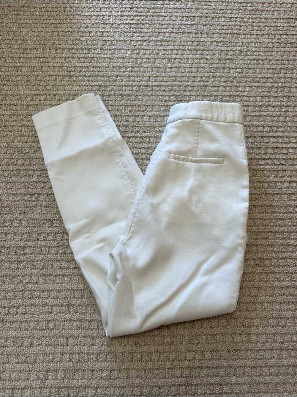 Jil Sander Off White Wool Blend High Waist Straight Leg Tailored Pants Sz 36